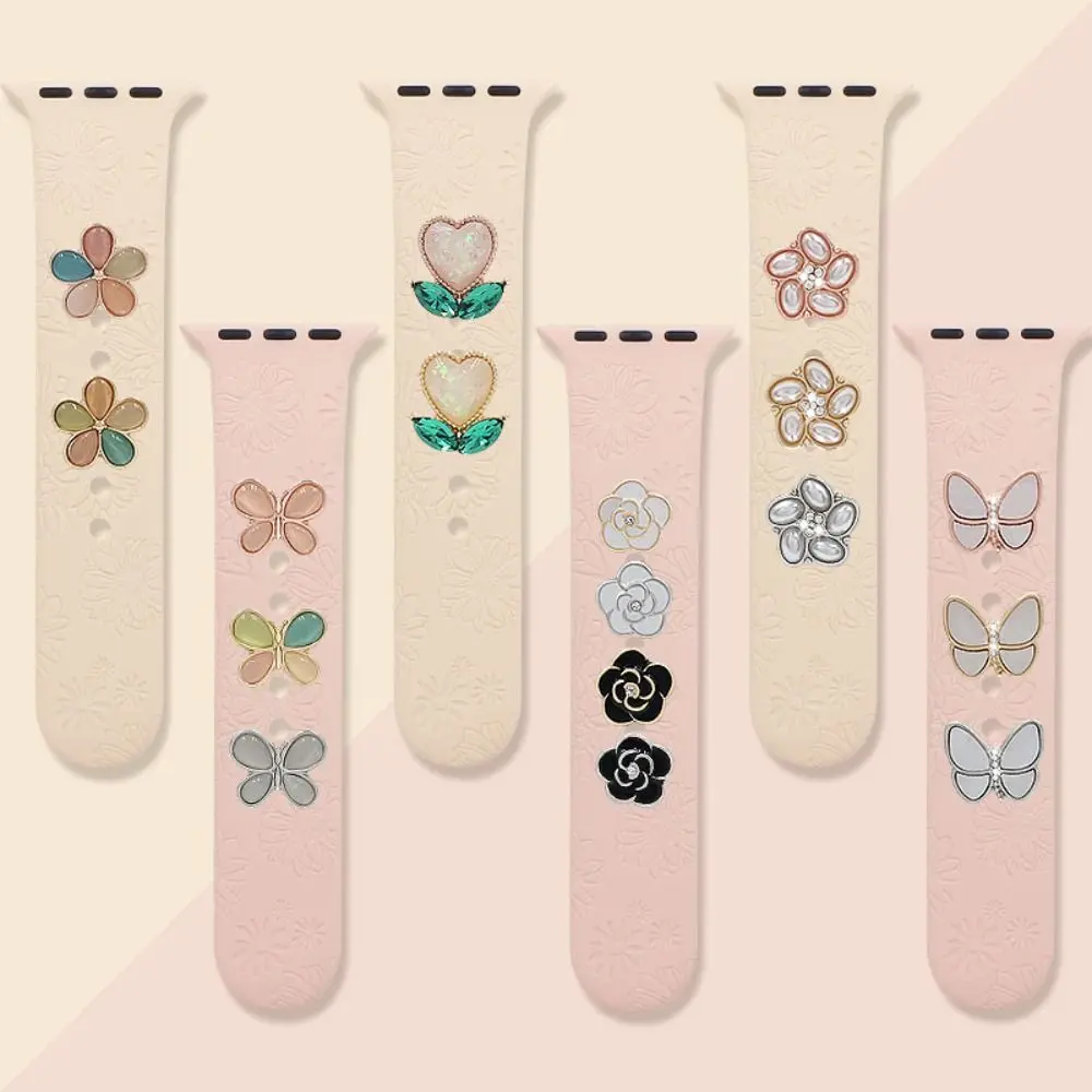 

Декоративное кольцо для Apple Watch, силиконовый ремешок для часов, круглые декоративные гвозди для Iwatch, спортивный ремешок, аксессуары