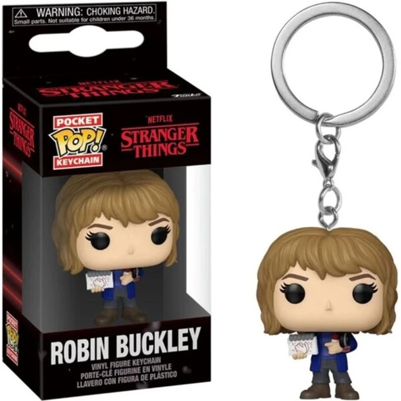 Фото FUNKO POP!! Брелок-игрушка для ключей с персонажами из сериала «Дастин Харрингтон, Уилл Байерс, Майк Уиллер, Робин Бакли, Стив Харрингтон» — идеальный подарок на Рождество. №5