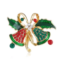 fashion lovely alloy diamond inlaid color bell bow brooch jewelry
