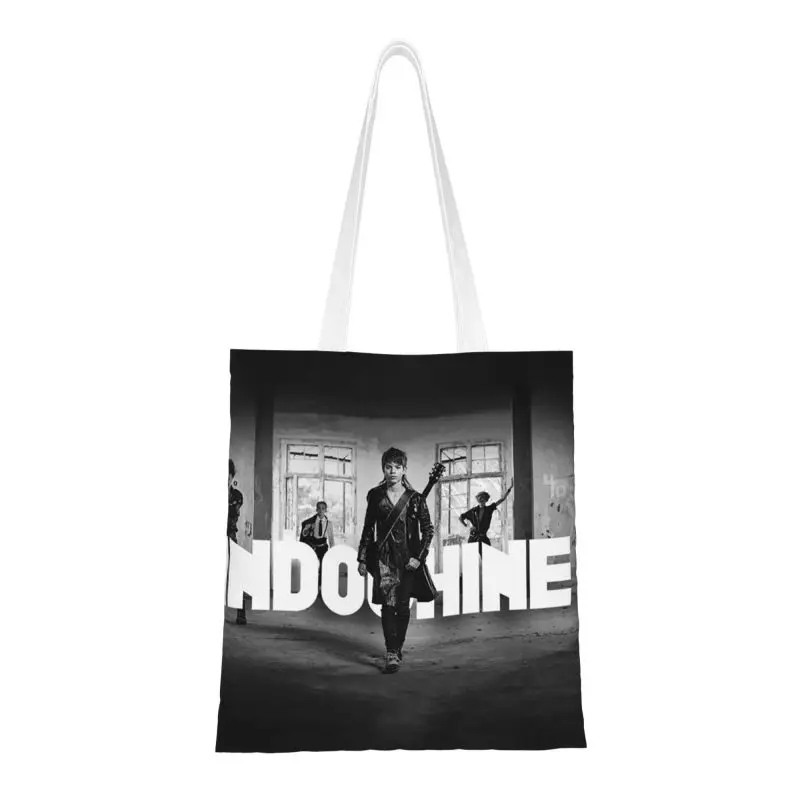 

Custom Grab It Fast Pop Rock Band Logo Shopping Canvas Bag Women Recycling Grocery Indochine French Rock Band Shopper Tote Bags
