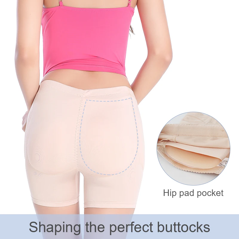 Women Boyshort Silicone Padded Pants for Women Hip Enhancer Shapewear Knickers Buttocks Tummy Control Padded Panties