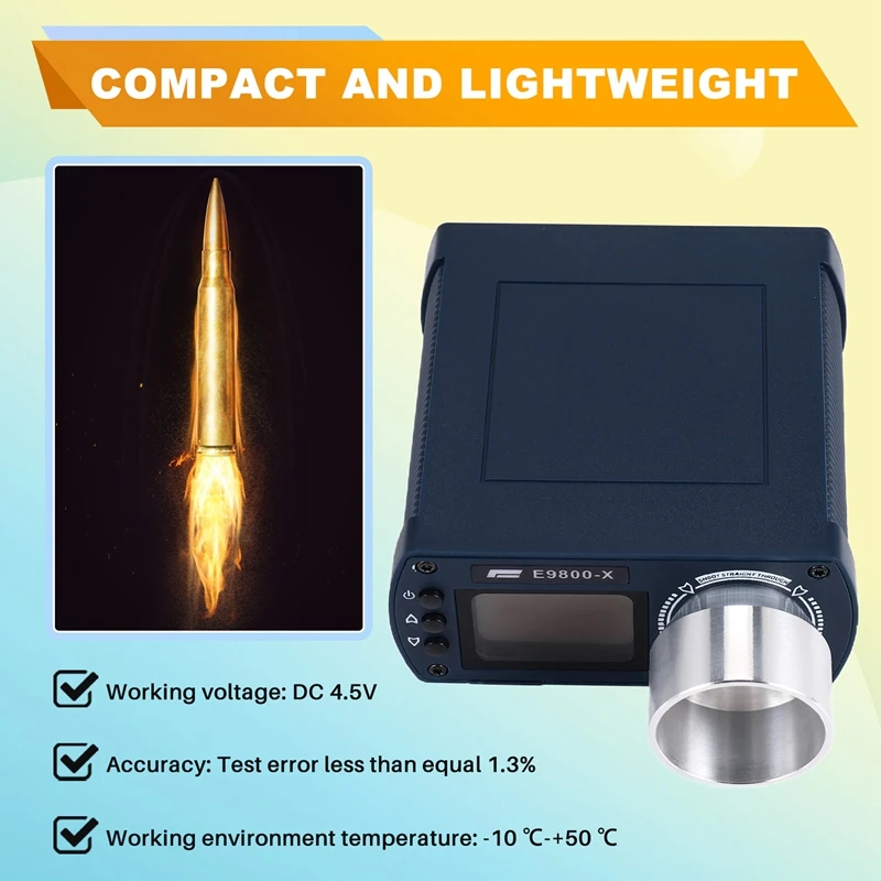 Тестер скорости E9800-X высокомощный измеритель с ЖК-экраном и хронографом для