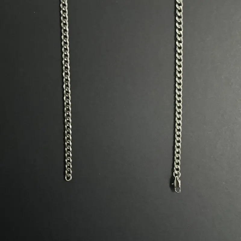 Новое ожерелье из чистого титана TA1 шлифовальное шесть сторон 4 1 мм