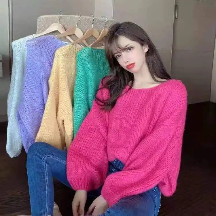 

loose fashion all-match ladies new 2023 sweater U0224