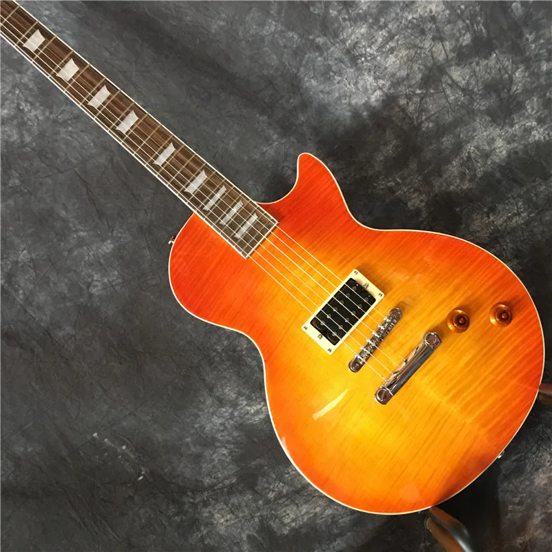 

Высококачественная электрическая гитара ручной работы, цветная вишневая струйная электрическая гитара с одним звукоснимателем, фингерборд из палисандра, бесплатная доставка
