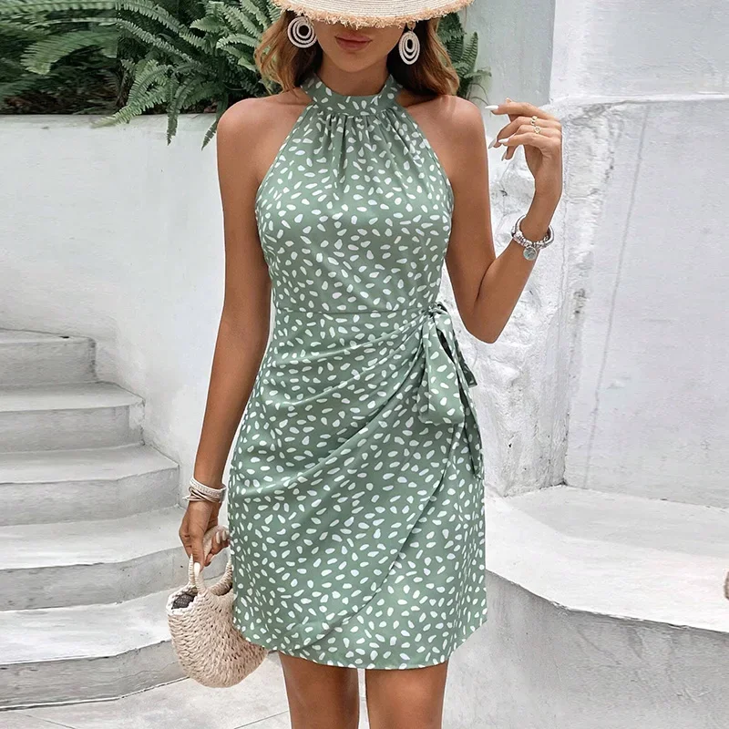 Летние богомские платья для женщин сексуальное женское платье с лямкой на шее