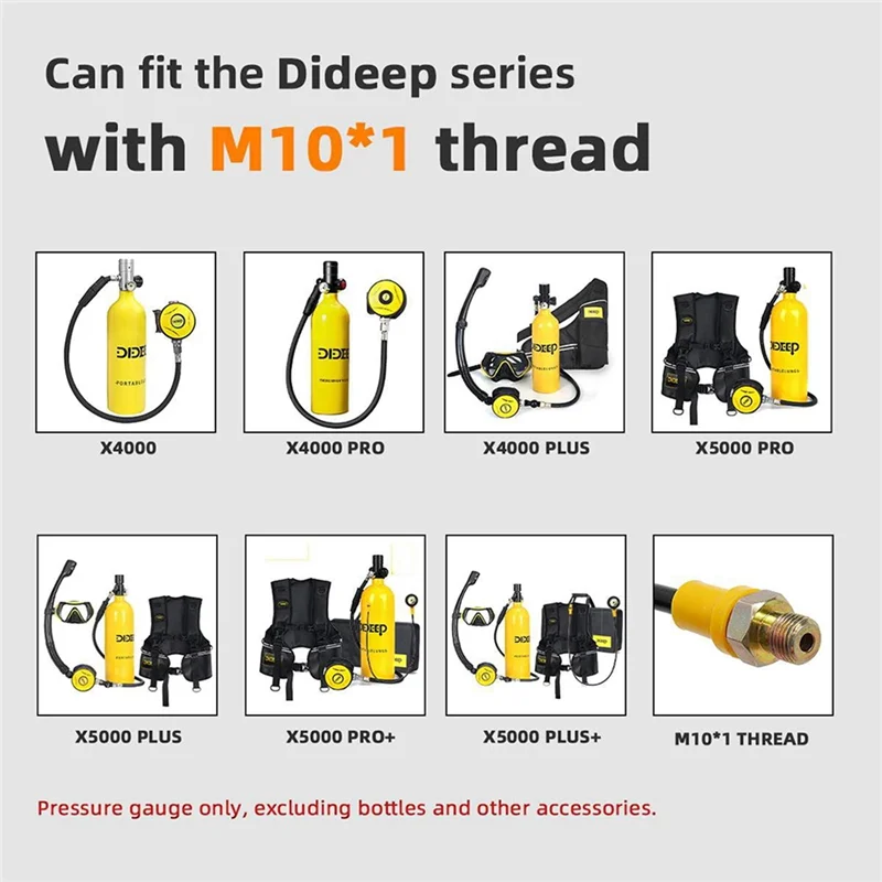 Обновленный манометр DIDEEP замена подходит для резервуара подводного плавания