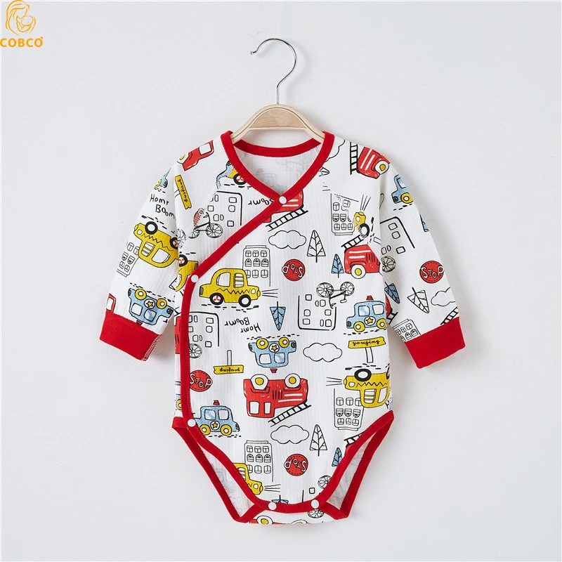 

COBCO Spring Baby Boys Rompers NewBorn Autumn Toddler Girls Outfits Cotton Printed Cars Clothes One-piece Infant Gifts Bodysuits
