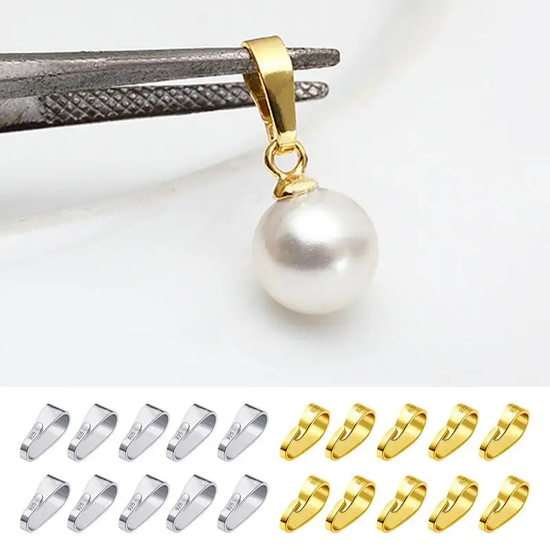 

Silver Pendant Clasp 10pcs Pendant DIY Clasp Head Pendant Clasps Connectors Pinch Clip For Bracelets And Necklaces