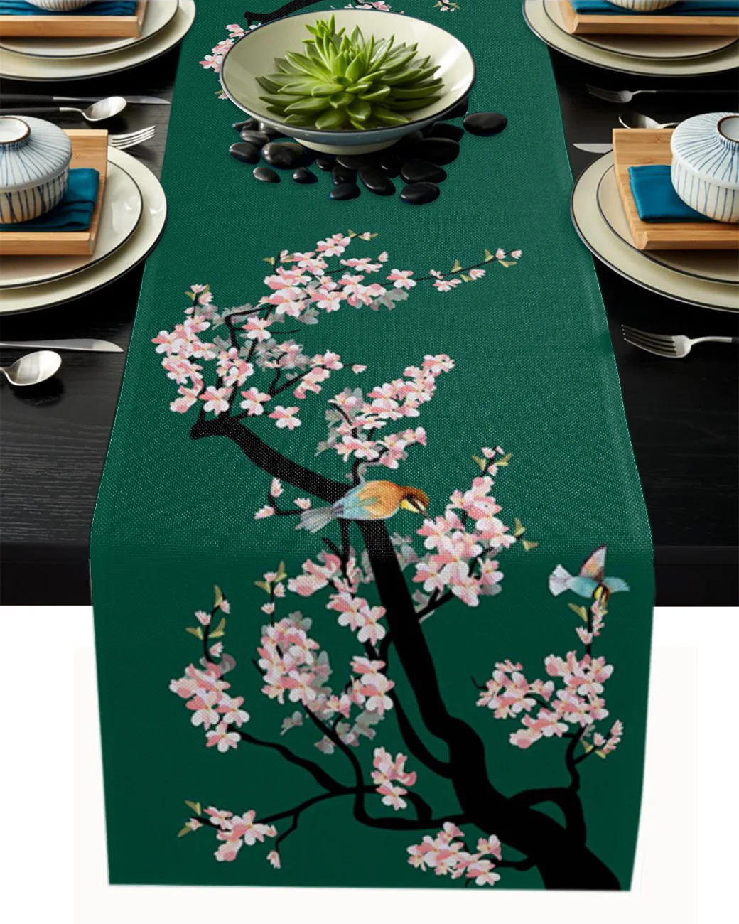 

Flower Bird Chinoiserie Tablecloth Table Runner Decoration Home Decor Dinner Table Decoration Table Decor
