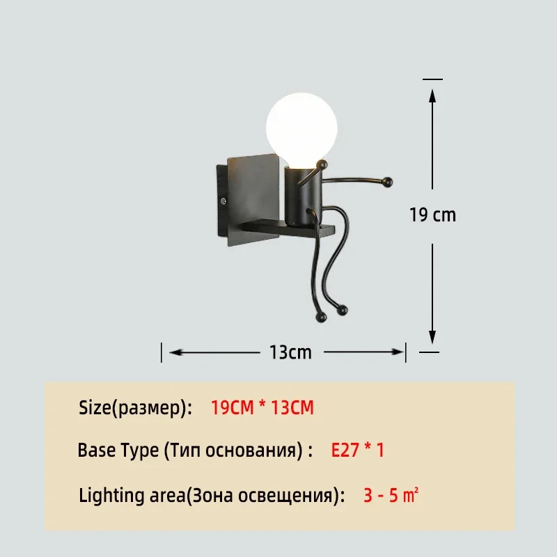 

FANHHUI Металлический робот Настенный светильник