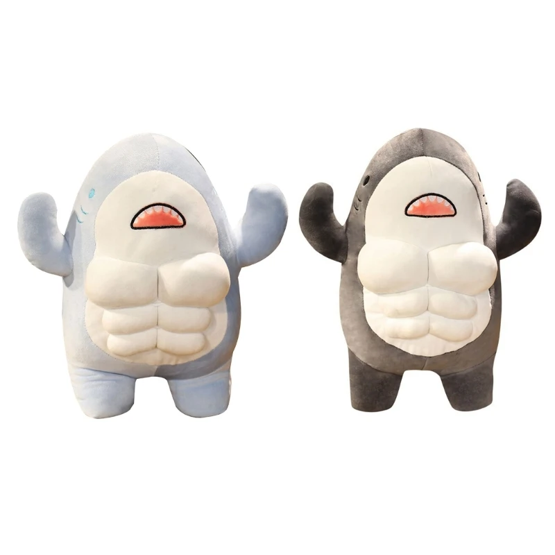 

Muscle Shark Plush Funny Stuffed Soft andCuddly Stuffed Animal Figures