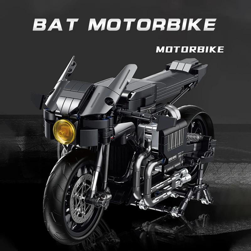 

Технический мотоцикл MOC летучая мышь модель мотоцикла 1080 шт. строительные блоки кирпичи для детей игрушка Подарочный набор совместимый с Lego