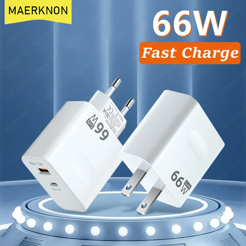 

66W USB C Charger Quick Charge 3.0 PD Type C Fast Charger Adapter For Huawei Mate 40 Pro Xiaomi Samsung EU/US Plug Phone Charger