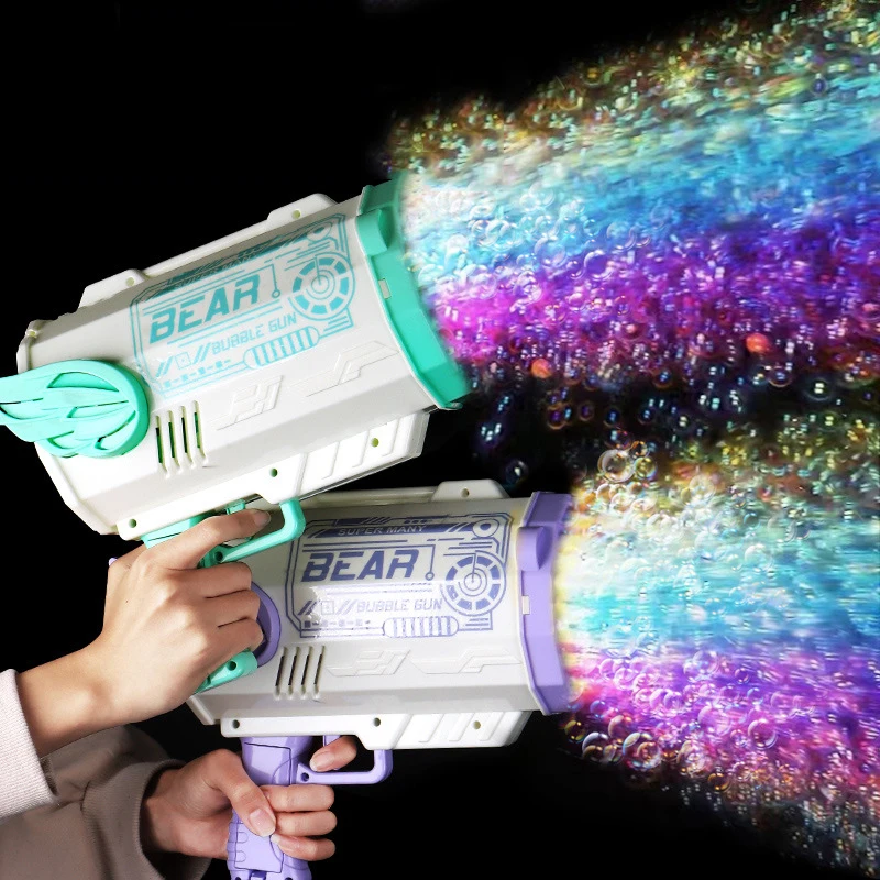 

Новинка 2022, электрический пистолет для мыльных пузырей с 69/76/80 отверстиями, автоматический аппарат для выдувания пузырьков из мыла и воды дл...