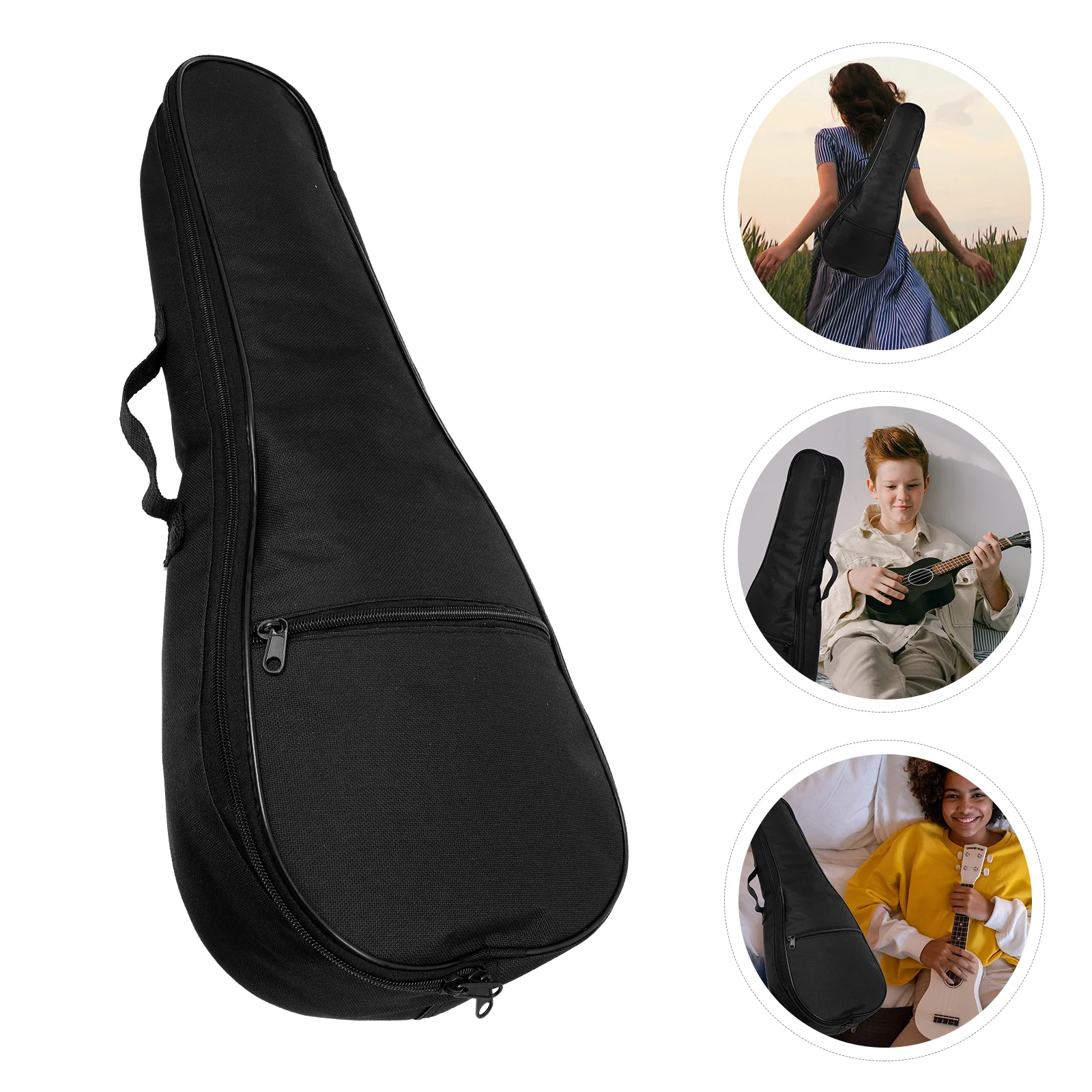 

Ukulele Bag 21 Inch Case Guitar Waterproof Oxford Cloth Cotton Portable Carrying
