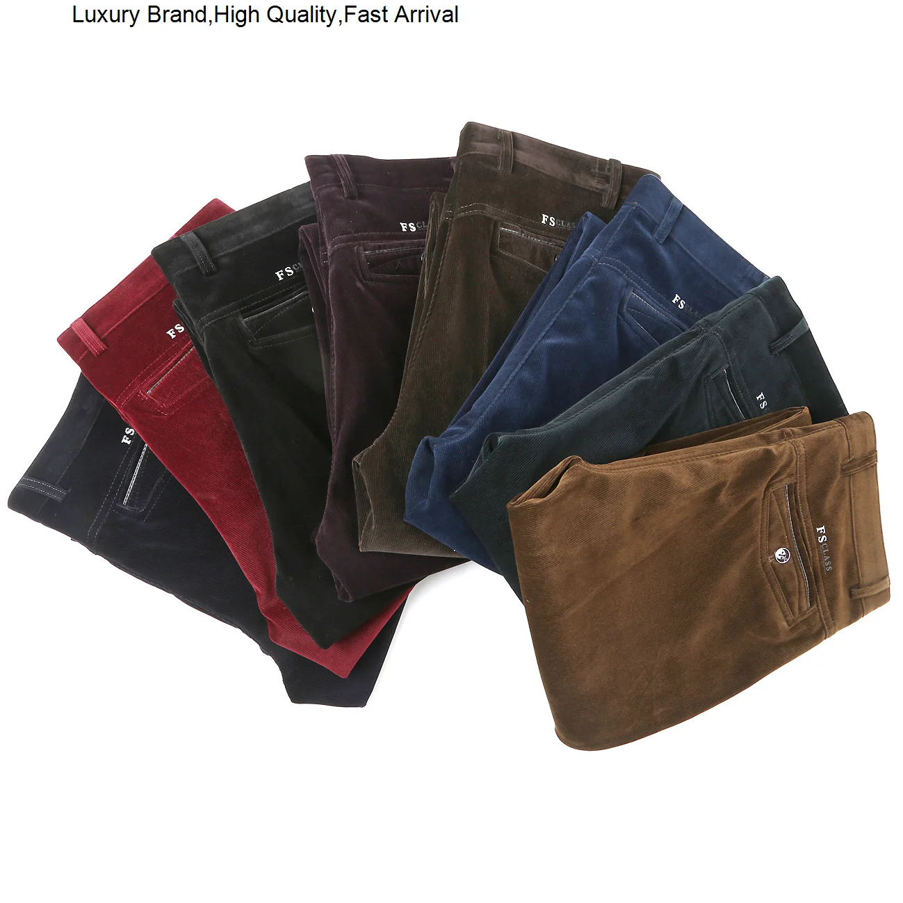 

Брюки мужские вельветовые, много цветов, костюм со средней посадкой, длинные 40, деловые повседневные Прямые Штаны, большие размеры