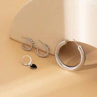 new simple fashion micro set zircon geometric earrings heart stud jewelry for women girl jewelry gifts