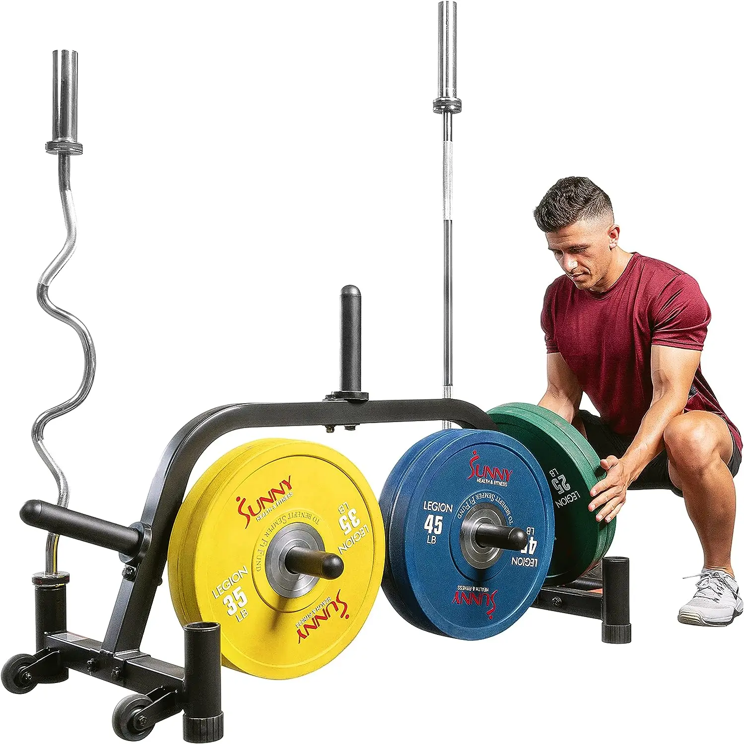 

Health & Fitness Multi-Weight Plate and Barbell Storage Stand - SF-XF9938 , Black Dumbbell set Weight set Kettlebell Weighted