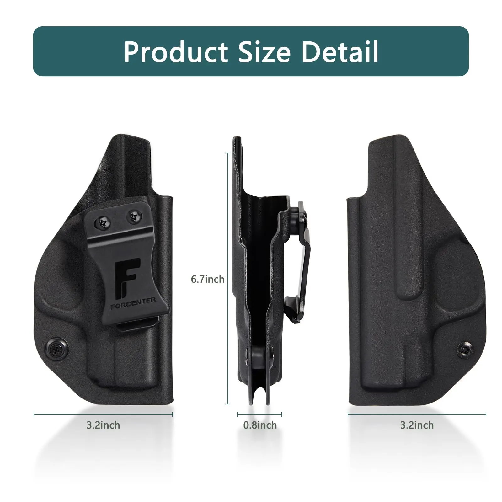 Фото Кобура M&P 9 мм, кобура Forcenter IWB Kydex, подходит для: Smith & Wesson M&P 9 Shield/M2.0/Плюшевая кобура M&P 2,0 9 мм |   Малюнок правой руки №5