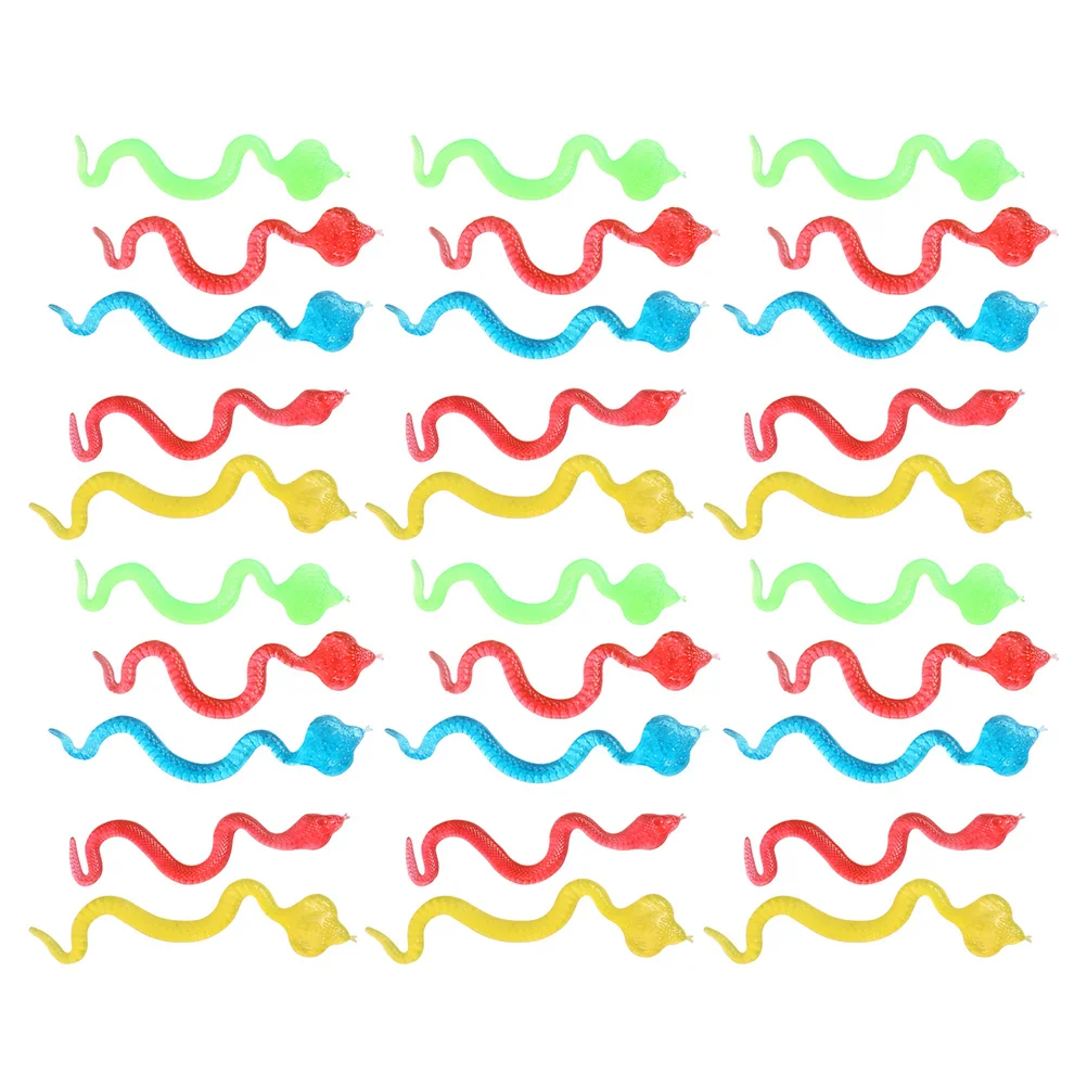 

30pcs Simulation Snake Model Sticky Toys Scary Snake Toys Halloween Prank Props Plastic Animal Snake Fool'S Day Trick Toy