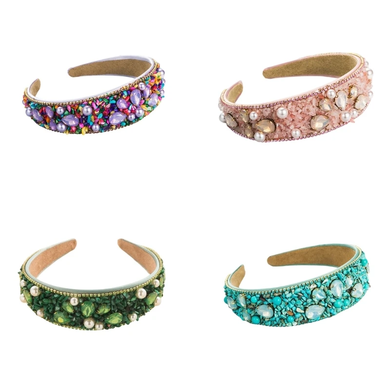 

Turquoise Headband Jeweled Luxury Headwear Headband Pearl Headband Hair Hoop Dropship