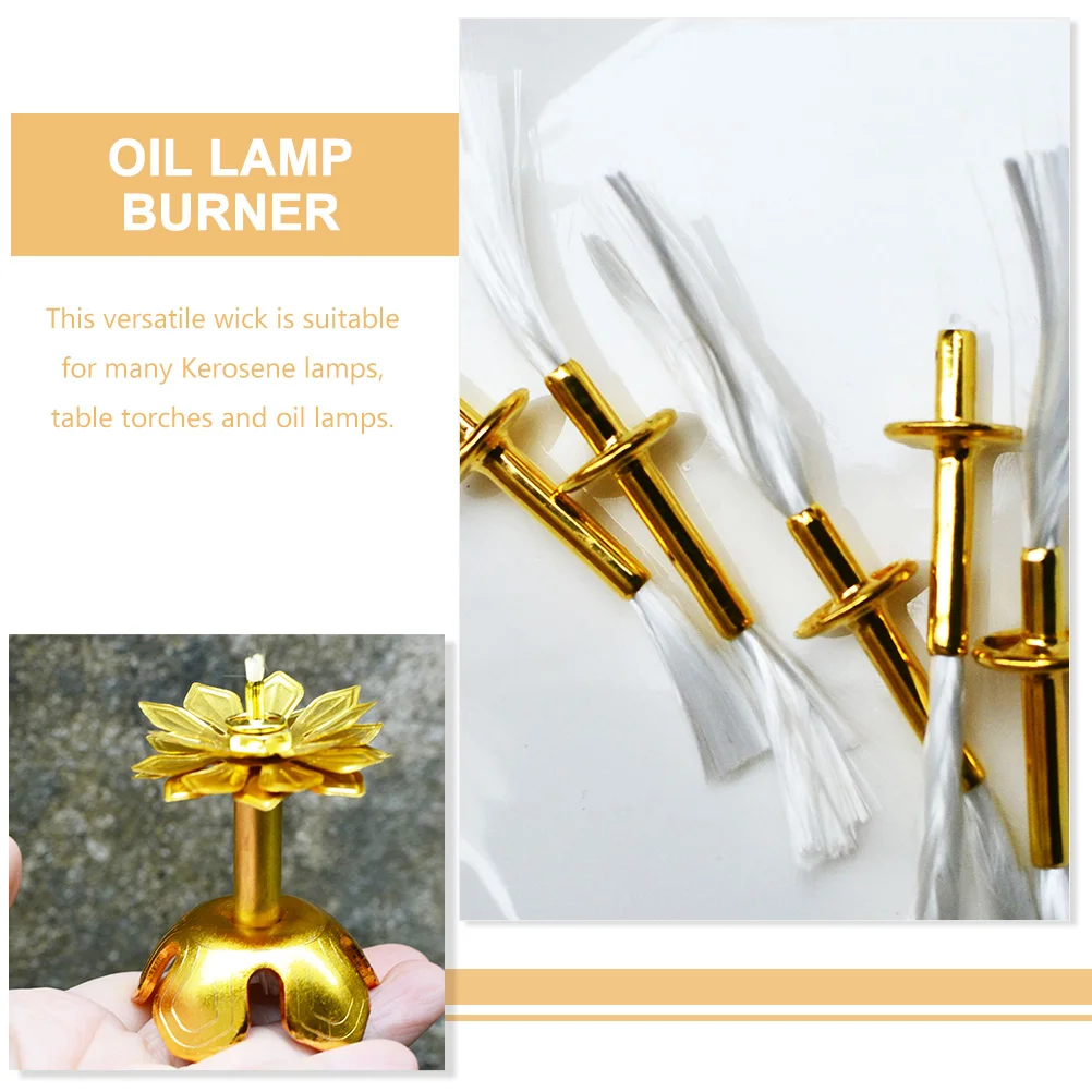 2 Pcs Component Wick Tube Kerosene Lantern Oil Alloy Holders Replacement Burner