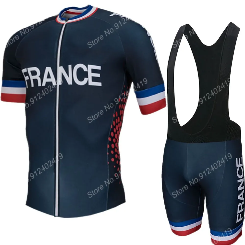 

Новинка 2021, французский национальный Мужской комплект из Джерси для велоспорта, летняя велосипедная одежда, рубашка для шоссейного велосип...