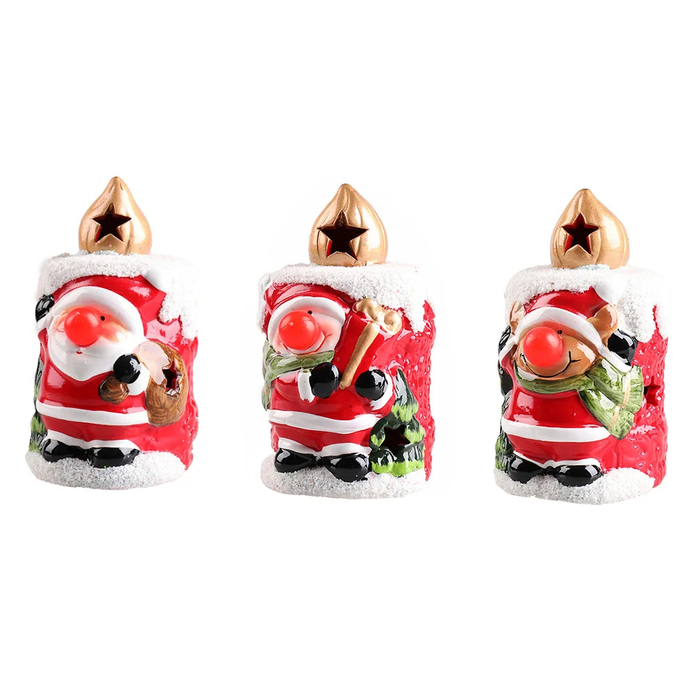 

3PCS Xmas Ceramic Lamp Xmas Layout Lamp for Xmas Shop Party