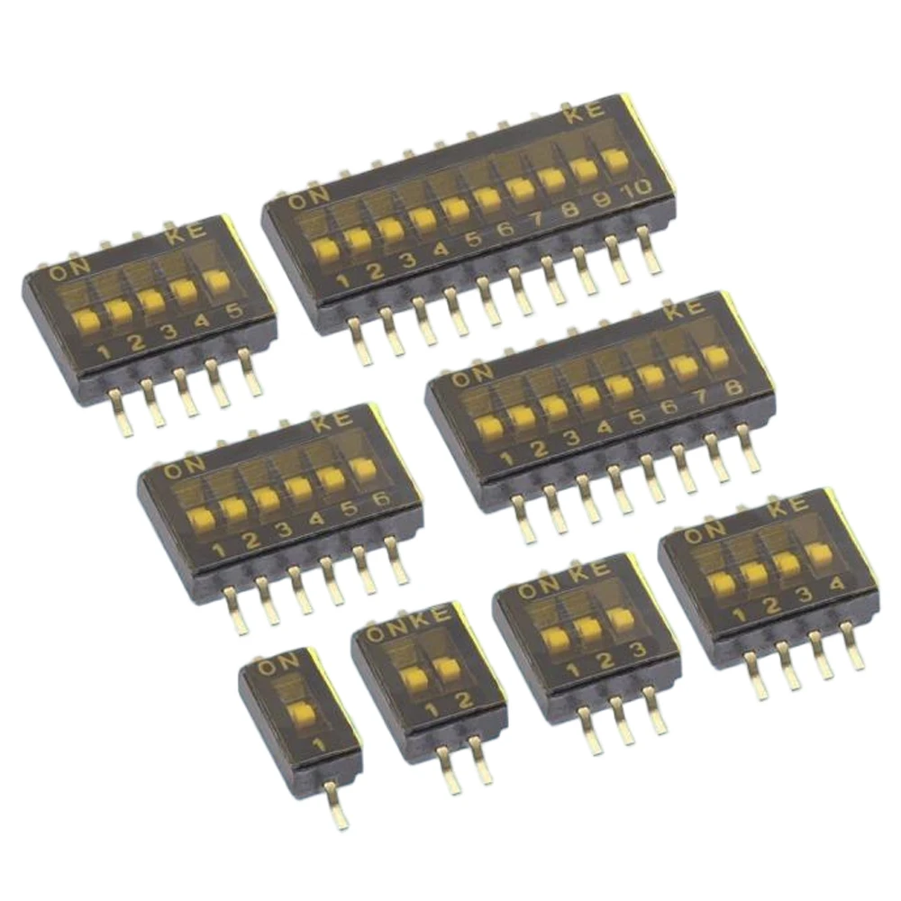 Фото DIP-переключатель 1Pin/2Pin/3Pin/4Pin/5Pin/6Pin/8Pin/10Pin 1,27 мм/2,54 мм/4 мм позиционный DIP тумблер 5 шт. №3