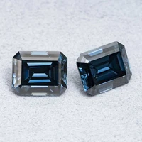 3 4ct royal blue color emerald cut moissanite loose stones lab moissanite gemstone pass diamond tester for diy jewelry making