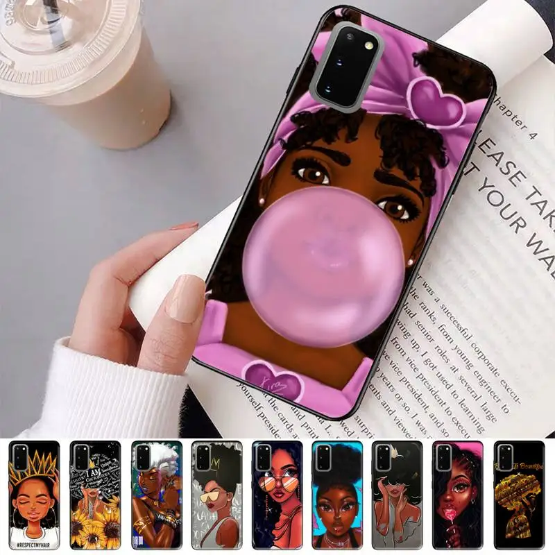 

Black Girl Magic Melanin Poppin Queen Phone Case for Samsung S10 21 20 9 8 plus lite S20 UlTRA 7edge