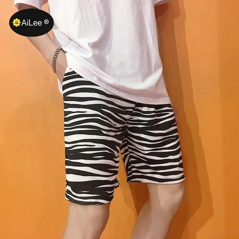 Couple Lover Zebra Summer Shorts Femme Male Harajuku Street Wear Men And Women BF Wind Casual Lover Home Wear Fashion Soft