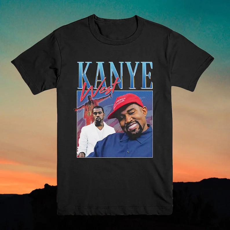 

Kanye West Vintage style Homage T Shirt Funny Gift US Hip Hop Music Icon Retro 80's 90's 2020