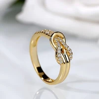 exquisite ring natural high quality gold knotted flower popular jewelry womens engagement gift anillos acero inoxidable mujer