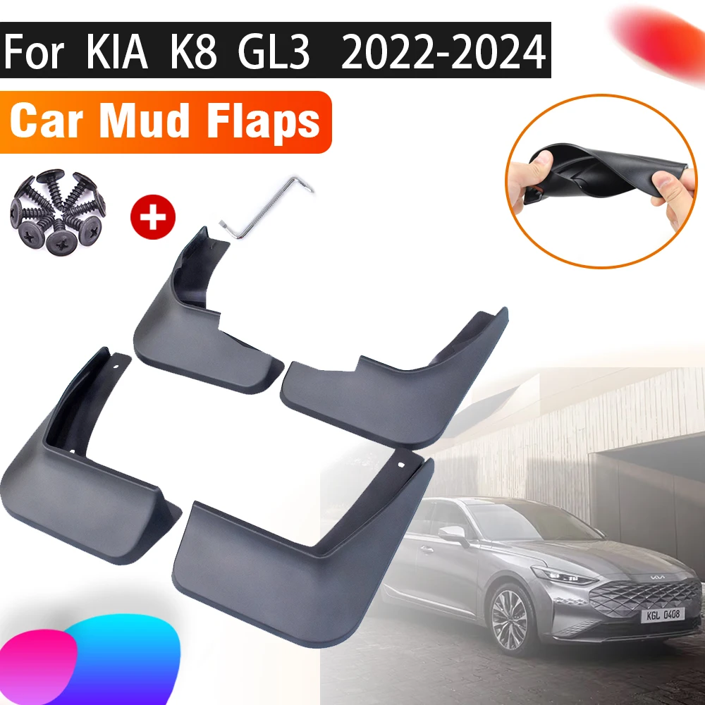 

4 шт., автомобильные брызговики для KIA K8 2022 2023 2024 GL3, автомобильные брызговики, передние и задние брызговики, автомобильные аксессуары, антигрязные брызговики