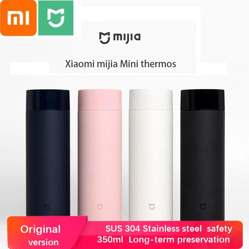 

Новый мини-термос Xiaomi Mijia, бутылка 350 мл, портативный термос из нержавеющей стали, чашки, двухслойные вакуумные термосохраняющие воду Mu