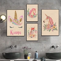 unicorn cloud rainbow art poster kraft paper prints and posters decor art wall stickers