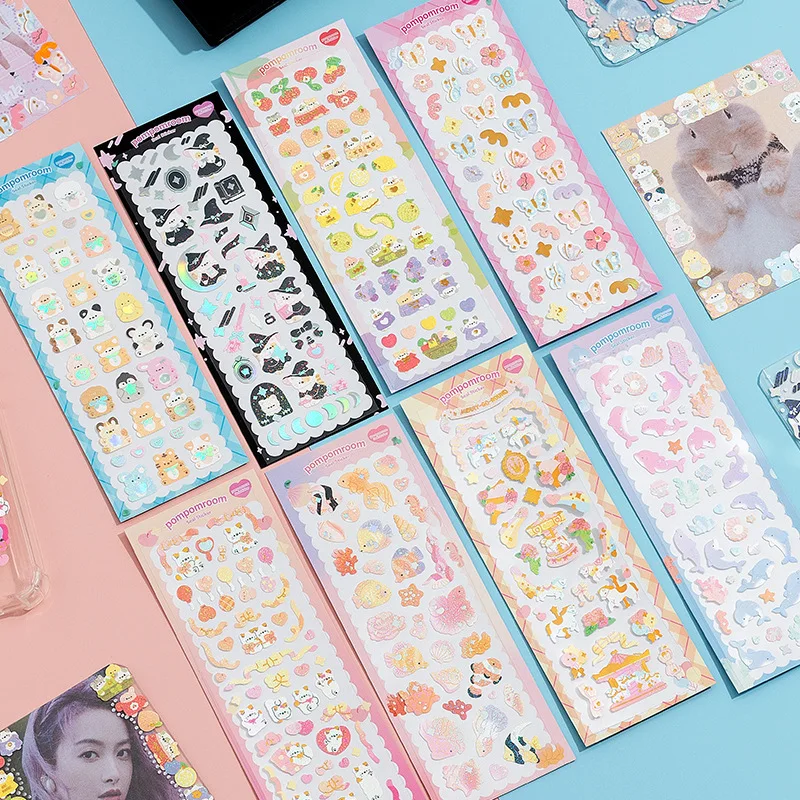 

1pcs Colorful Animal PVC Waterproof Sticker Planner Scrapbooking Decorative Diy Laser Craft Anime Stickers Stationery Supplies