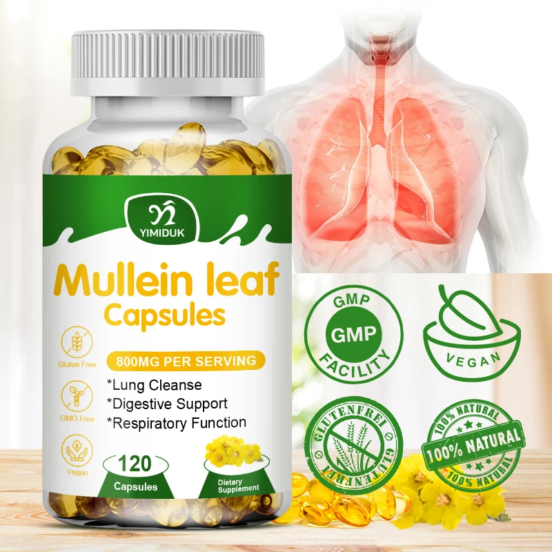 

Mullein Leaf Capsules Entle Lung Clearing Detoxification Healthy Breathing Deep Sleep Better Immune System Supplements