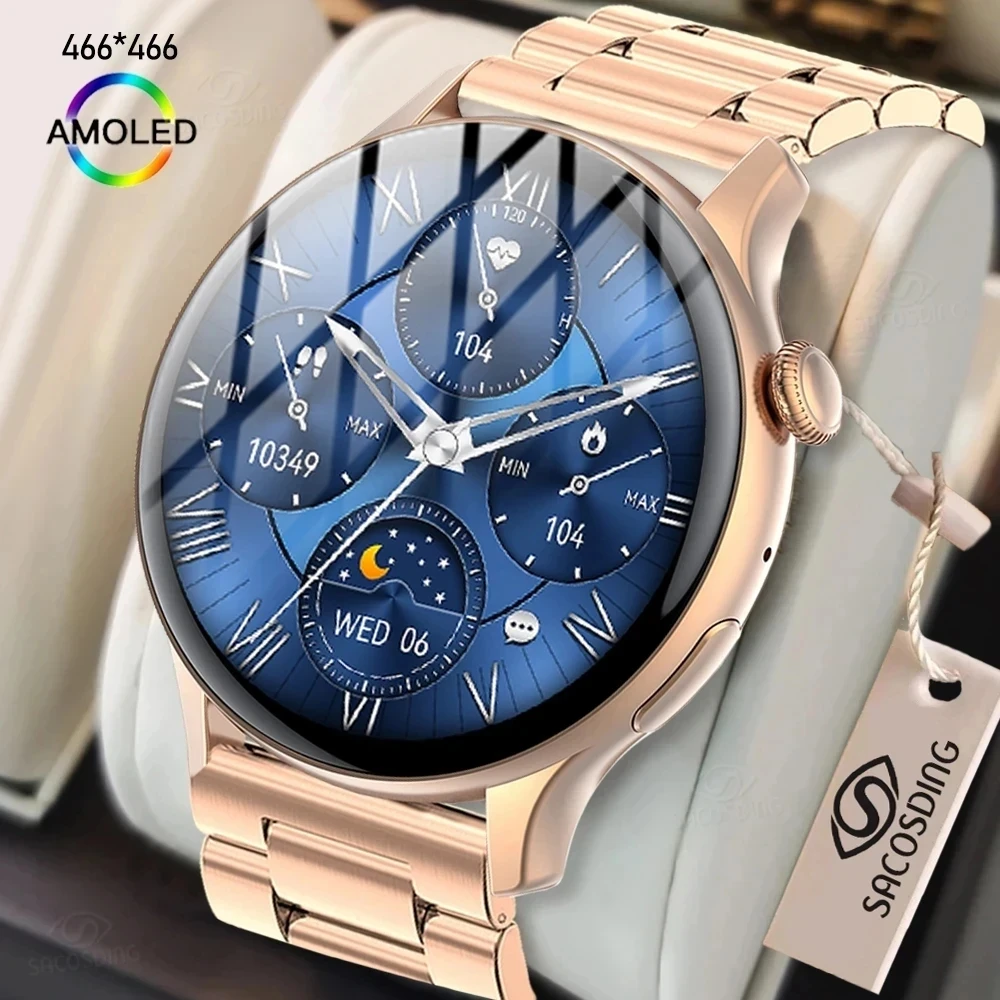 

2023ING Bluetooth Call New Smartwatch Men 466*466 AMOLED 1.43" HD Screen Always Display Time IP68 Waterproof Sport Smart Watch