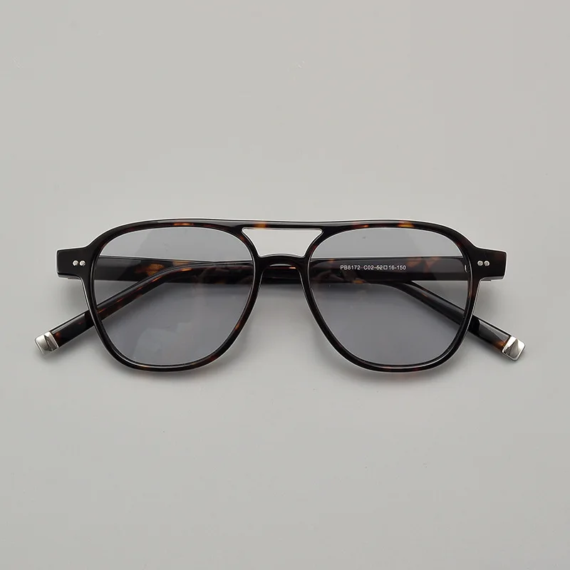 Двойные квадратные солнцезащитные очки для мужчин дизайнерские в ацетатной