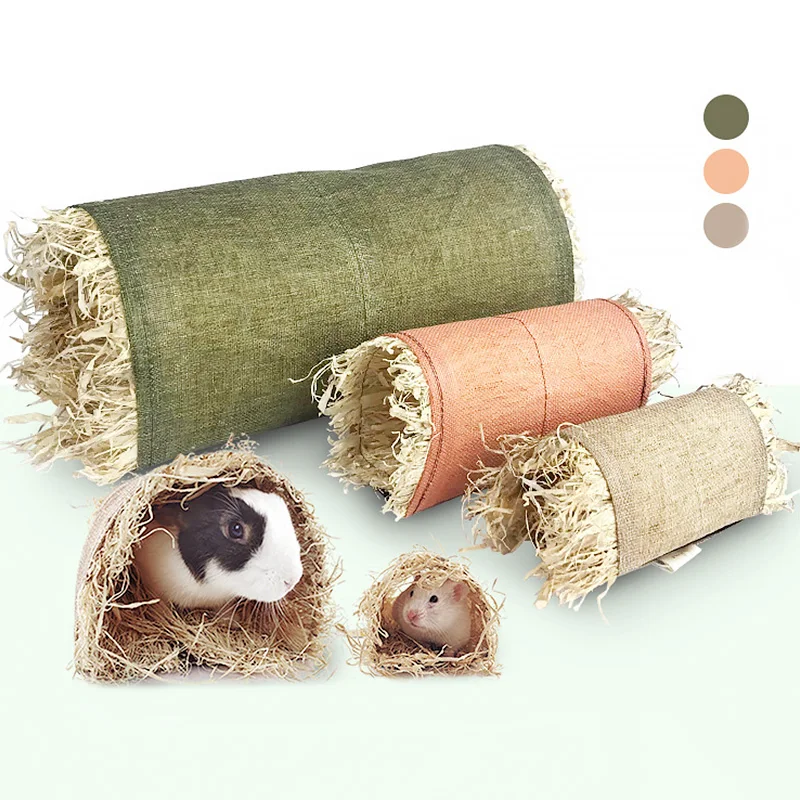 

Small Pet Nest Hamster Mat Rabbit Tunnel Toy Grass Mat Nest Guinea Pig Chinchilla Ferret Arched House Tube Tent Pet Accessories