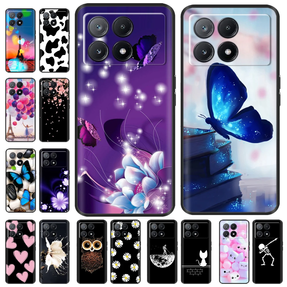 Чехол для телефона Poco X6 Pro Coque Cover Neo Pocox6 5G Мягкий черный силиконовый бампер
