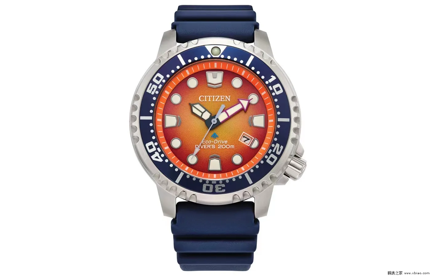 CITIZEN Sports Diving Watch Silicone Glow Men's Watch Luxury Trend Quartz Clock Calendar Waterproof Multifunctional Watch