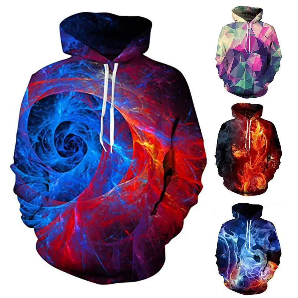 

Hoodie Hoody Hooded Pullover Sweatshirts 3D Flame Geometry Pattern Hoodie Sweatshirt Male Sweatshirt Hoodies sudadera Pullovers