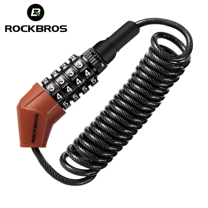 

Замок для шлема ROCKBROS портативный с кодом 4 цифры, замок для мотоцикла, скутера, велосипеда, Противоугонный кабель, велосипедные аксессуары