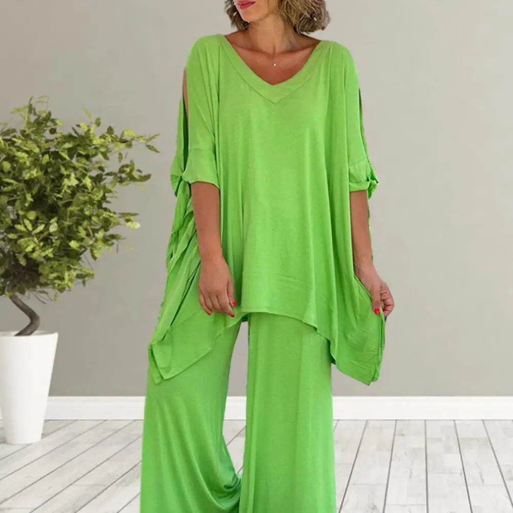 

2 шт./комплект, женская футболка со шнуровкой и V-образным вырезом