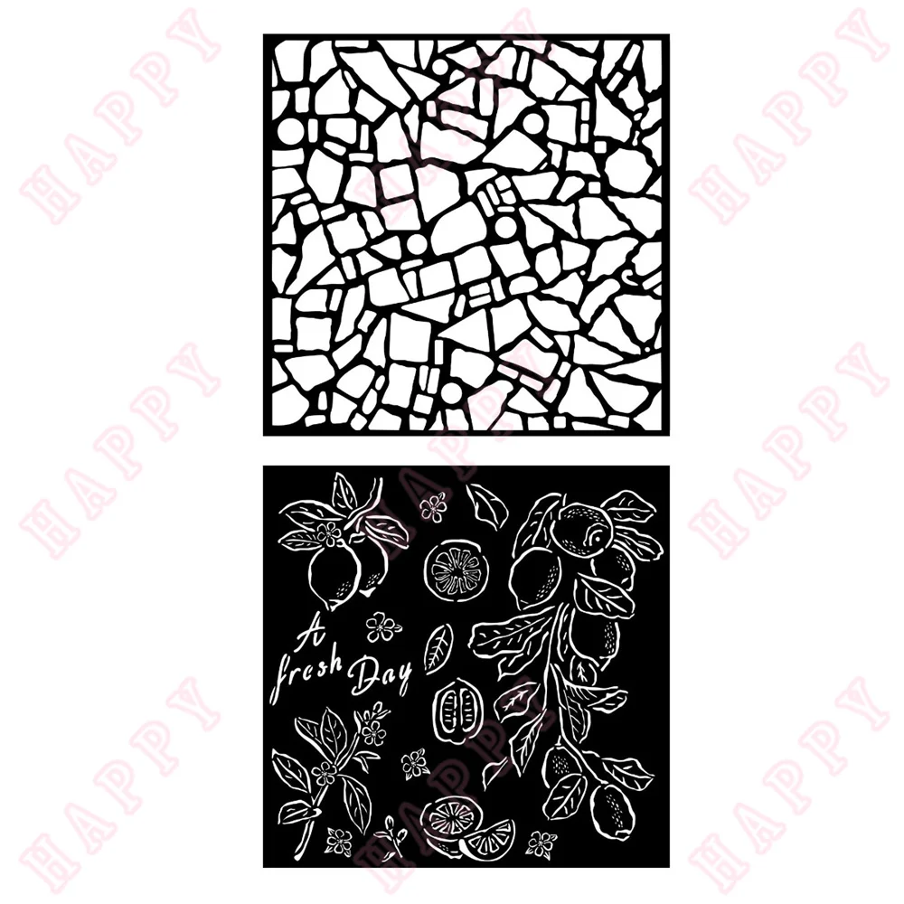 

Plastic Stencils Dream Lemons Mosaic Decoration DIY Scrapbooking Diary Album Paper Template Gteeting Card Embossing Handcraft