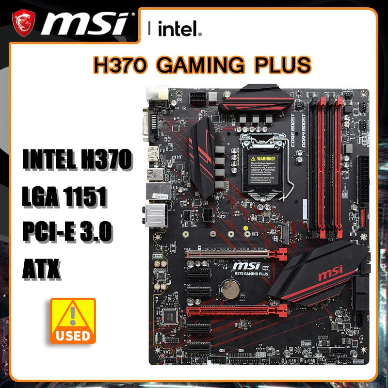1151 Материнская плата Intel H370 для процессора G5400 MSI GAMING PLUS материнская DDR4 64 Гб PCI-E 3 0 M.2